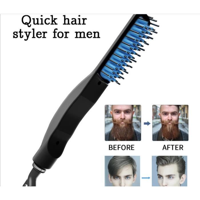 TD® Kit de Soins brosse barbe poil/ Rasage homme brosse peigne moustache poche pochoir Ciseaux-kit de soins pour barbe et cheveux