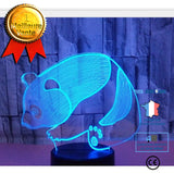 TD® Lampe optique poser décoratif tactile 7 couleurs illusion optique - modèle panda - faible consommation câble USB ou 3 piles AAA