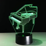 TD® Lampe optique poser décoratif tactile 7 couleurs illusion optique - modèle piano - faible consommation câble USB ou 3 piles AAA