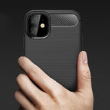 TD® Étui de téléphone portable brossé en fibre de carbone adapté à la housse de protection complète antichoc et anti-chute iphone13m