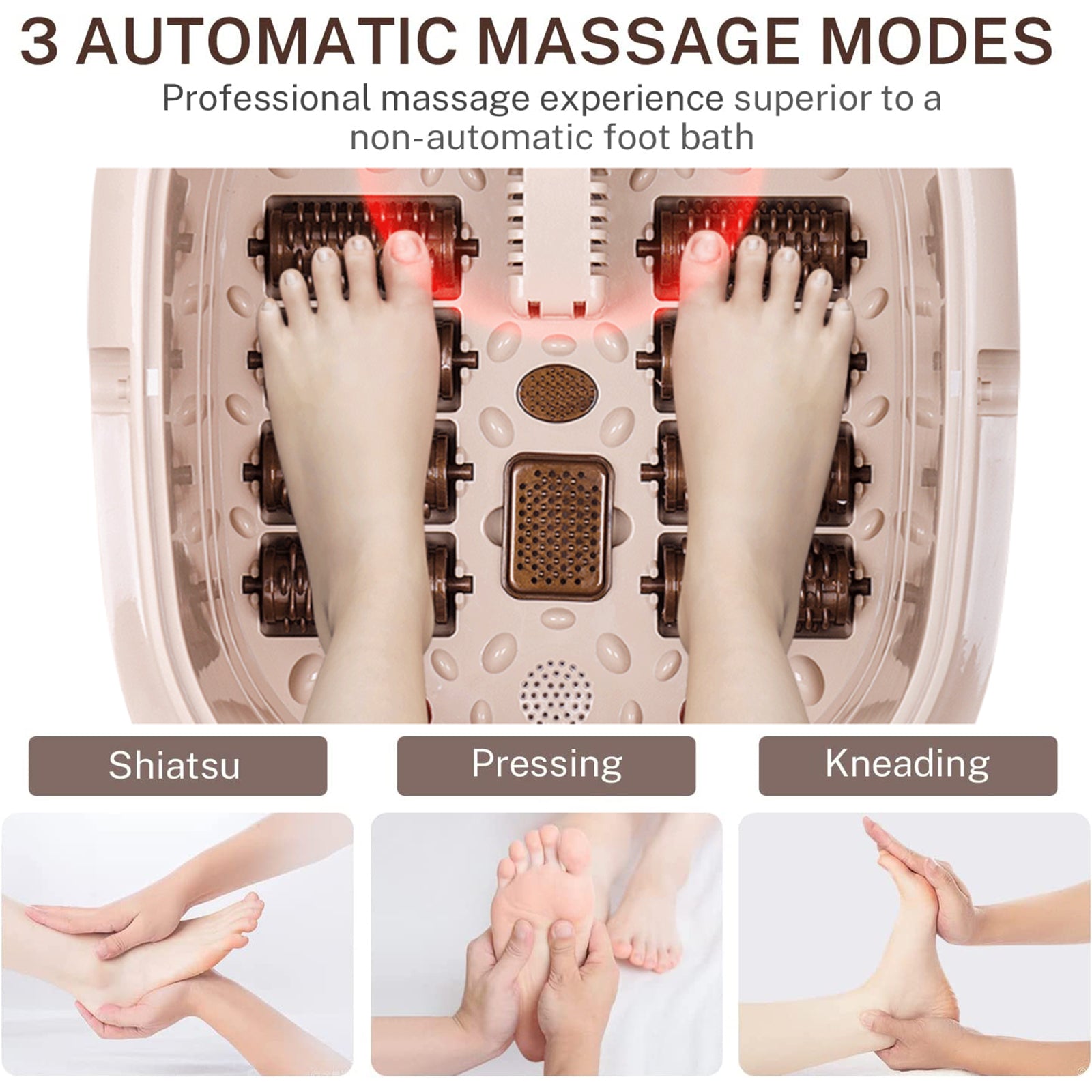 TD® Appareil de Massage des Pieds LCD Digital Smart/Bain Relaxant / Exfoliant Apaisant Spa Masseur Chauffant Electrique 220 V