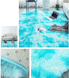 TD® Tapis de couleur dégradé ins laine net rouge mignon tapis nordique salon épaississement