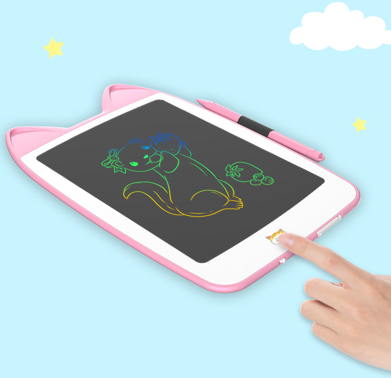 Planche à dessin électronique LCD, chat, planche à dessin pour enfants, graffiti, tableau d'écriture, tableau d'écriture, édu