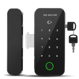 TD® Serrure d'empreinte digitale de porte en verre de bureau à trou ouvert présence unique serrure de mot de passe sans cadre ouvert