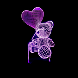 TD® Petite lampe de table à l'ambiance visuelle créative 3D de la Saint-Valentin Neuf 168