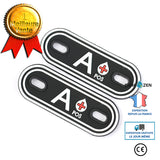 2pcs Patch Ecussons Groupe Sanguin Brodé Thermocollants pour Sac à Dos V&ecirc;tements  A