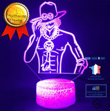 TD® LvJin One Piece Fire Fist Ace Series 1 LED Lampe visuelle de veilleuse 3D ，Panneau acrylique et aliment&eacute; par AM5082