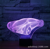 TD® Veilleuse 3D Led Illusion Voiture De Course Modèle Nuit Lampe Led 7 Couleurs Clignotant Lampe De Table Comme Cadeaux De Nouveaut
