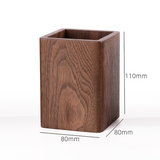 TD® Porte-stylo Porte-stylo créatif en bois massif Boîte de rangement de bureau en noyer noir Porte-stylo simple Apprentissage cadea