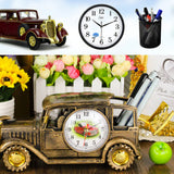 TD® Horloge multifonction créative voiture ancienne classique moderne de table originale heures le temps aiguilles porte stylos mont