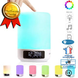 INN® Haut-Parleur Bluetooth Sans Fil Lampe de Chevet tactile Horloge réveil avec affichage à LED pour iPhone iPad Android