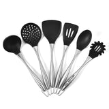 TD® Ustensile de cuisine, 6 pièces Silicone 304 en acier inoxydable Ensemble d'ustensiles de cuisine Gadget de cuisine Tools6,351