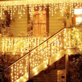TD® 1m * 3m 120 led rideau lumineux guirlande lumineuse led cascade bande mise en page de fond décoration de mariage couleur chaude