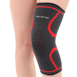TD® Genouillères de sport en nylon, genouillères de basket-ball de cyclisme, genouillères chaudes et antidérapantes tricotées, rouge
