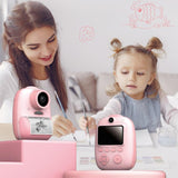 TD® Appareil photo numérique à impression thermique Polaroid pour enfants Mini appareil photo numérique instantané à double objectif