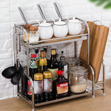 TD® Étagère de cuisine en acier inoxydable étage étagère de rangement multicouche fournitures multi-cinétiques étagère à casseroles