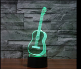 TD® Lampe LED en forme de Guitare 3D Night Light 7 couleurs  - Lampe de bureau decoration chambre, table, salon