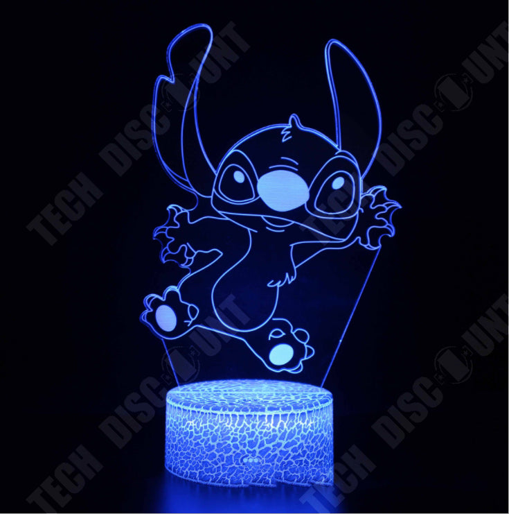 TD® Veilleuse LED 3D pour enfant Lilo Stitch - Lampe de chevet pour ga –