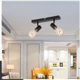 TD® Applique Murale Interieure Vintage Kimjo, Rétro en Métal Noir, 1 Spot Orientable, Douille E27 pour Salon Couloir Café, Sans Ampo