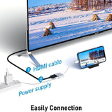 TD® Adaptateur Lightning vers AV numérique - Convertisseur audio-vidéo - accessoire multimédia- connectique lightning HDMI-VGA
