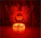 TD® 3D Licorne Lampe Dimmable Tactile avec Télécommande LED éclairage 7 couleurs Lumière Veilleuses Decoration Anniversaire Noël Cad