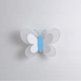 Personnalité créative papillon chambre d'enfants LED lampe de chevet chambre lampe de mur de fond (bleu + blanc)