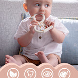TD® Jouet de dentition naturel bébé fauve 0 ~ 36 mois tétine bébé cadeau molaire léger et doux jouet de dentition de qualité aliment