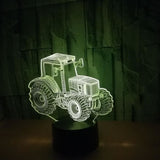 TD® Lampe 3D LED Forme de Tracteur / 7 Changement couleur Interrupteur Tactile LED Veilleuse Acrylique Décoration Veilleuse Cadeau