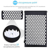 TD® Kit Tapis d'acupression 68 x 42 cm avec Oreiller Portatifs 37x15cm et Un Sac en Coton,Noir/ Sport Fitness tapis