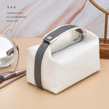 TD® Sac cosmétique toile de voyage portable sac de rangement couleur beige grande capacité sac de lavage trousse cosmétique bagage