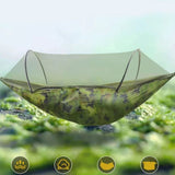 TD® Hamac de moustiquaire à pôle à ouverture rapide automatique hamac en nylon de camouflage de camping en plein air avec moustiquai