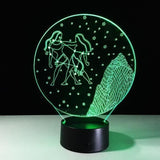 TD® Lampe optique poser décoratif tactile 7 couleurs illusion optique - modèle gémeaux - faible consommation câble USB ou 3 piles AA