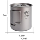 TD® Pur titane extérieur tasse à eau Camping pique-nique Portable alpinisme tasse Camping sport tasse marque tasse à boire 420 ml
