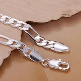 TD® Bijoux en argent 925 66mm-bracelet en argent avec fermoir bijoux pour poignée-Bracelet gourmette 8MM Flat Sideways Bracelet