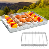 Kit de brochettes pliables en acier inoxydable simple barbecue grill extérieur avec signe de barbecue