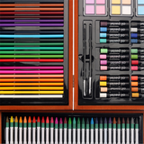 Ensemble de papeterie en bois, ensemble de pinceaux à dessin pour enfants, 142 pièces de fournitures d'art en plomb de couleu