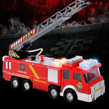 TD® Jouets électriques Ensemble de voitures universelles pour enfants,modèle de camion pompiers à jet d'eau lumineux,jouets pour enf
