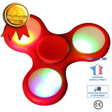 TD® Fidget Hand Spinner LED Lumineux/Jouet Triangle Adultes Enfants/ Jeu de Doigts / Décompression, Anti-Stress / Rouge