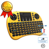 TD® Clavier Mini i8 Clavier QWERTY Sans Fil Design Ergonomique avec Touchpad Sommeil et Réveil Automatique / Jaune