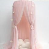 TD® Moustiquaire pour enfants en forme de ciel de lit de couleur rose avec maillage décoration tendance enfants couronnes ambiance