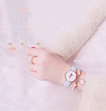 INN® Boîte de montre fille + Bracelet pour enfants-cadeau pour enfants Belle montre à quartz chat bleu montre étudiante montre femme