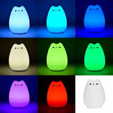 TD® 5pcs Veilleuse de Nuit Veilleuse portable en silicone en forme de chat couleur multiple