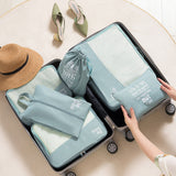 TD® 6 pièces sac de rangement valise vêtements finition sac couleur unie vêtements emballage sac portable turquoise voyage d'affaire