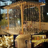 TD® 6m*3m Rideau Lumineux, Guirlande Lumineuse LED, 8 Modes, 594 LED, Lumière Blanc Chaud Lampe Ambiance