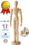 TD® statuette bois décoration pantin articulé personnage poupée maison chambre salon mannequin en pin exposition flexible socle