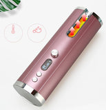 TD® Fer à friser automatique sans fil USB chargeant un bouton fer à friser automatique léger et portable pour coiffer à tout moment