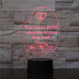 TD® Amour amour vision stéréo coloré 3D veilleuse chevet LED lampe à brancher créative mère parcelle cadeau