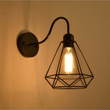 TD® Rétro Lampe Murale Applique Intérieur Lumière Industriel Fer Abat-jour Diamant Chambre Couloir Restaurant