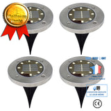 TD® 4 pcs 8LED solaire lumière souterraine est blanche-112SI