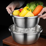 TD® uf de cuisson pot de salade de fruits 304 pot  acier inoxydable ensemble panier de vidange de ménage cuisine 24CM lavage de légu